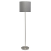 Simple Designs Simple Designs Brushed NIckel Drum Shade Floor Lamp, Gray LF2004-GRY